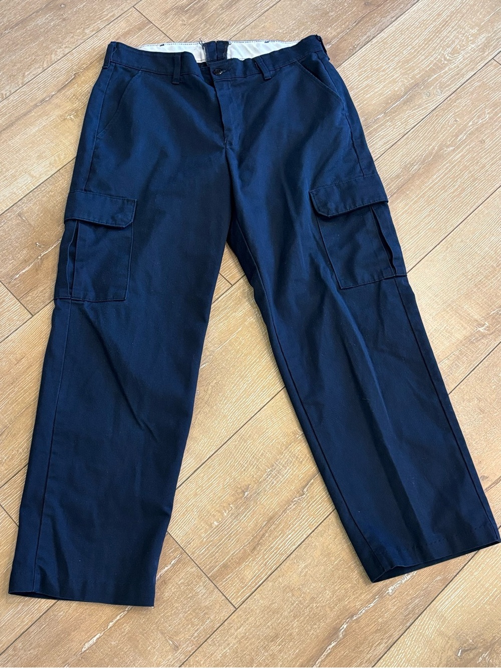 Red Kap PT88 Navy Cargo Work Pants Men’s 34x30 Industrial Uniform Straight Leg